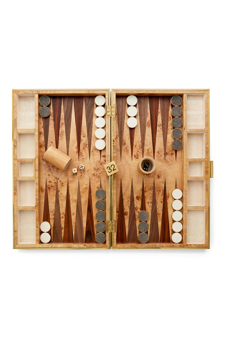 Faux Shagreen Backgammon Board, Alternate, color, CHOCOLATE