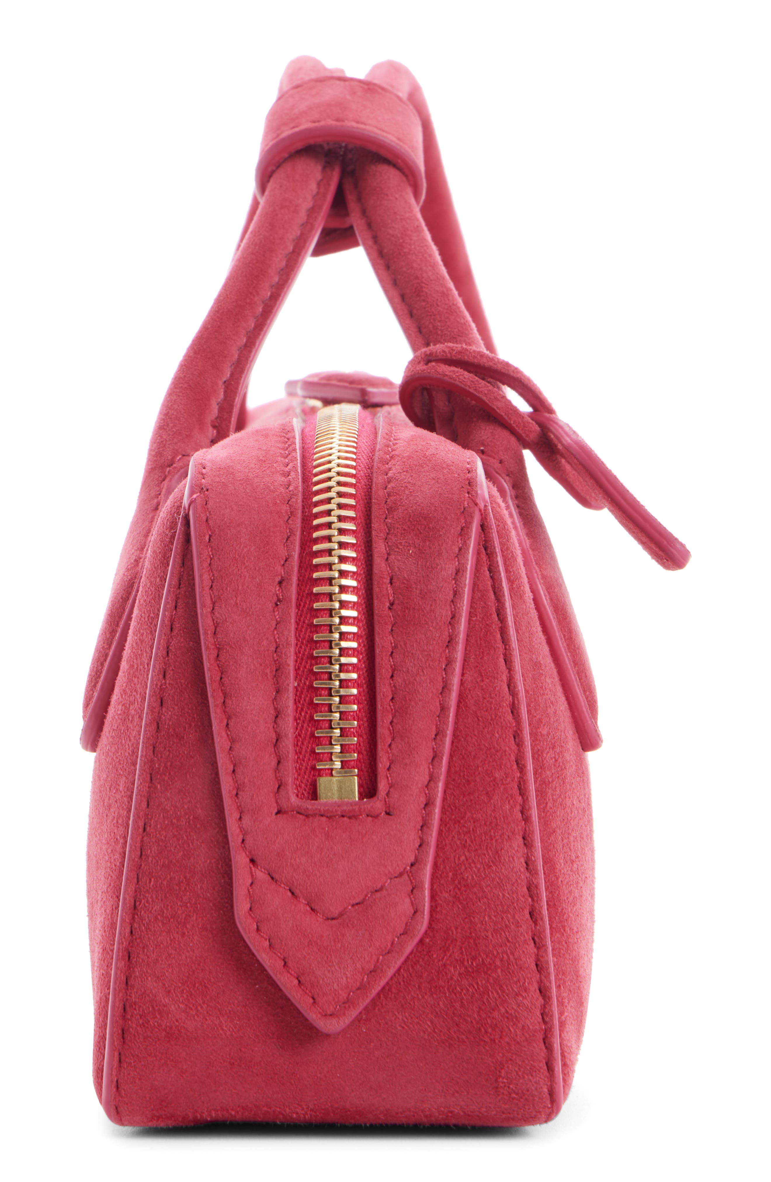 Le Teckel Suede East/West Clutch, Alternate, color, FRAMBOISE