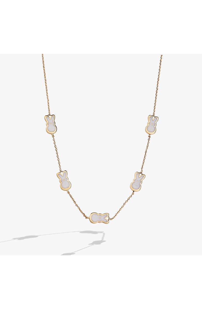 Alex and Ani Peeps<sup>®</sup> Pearlized Bunny Necklace, Alternate, color, Gold
