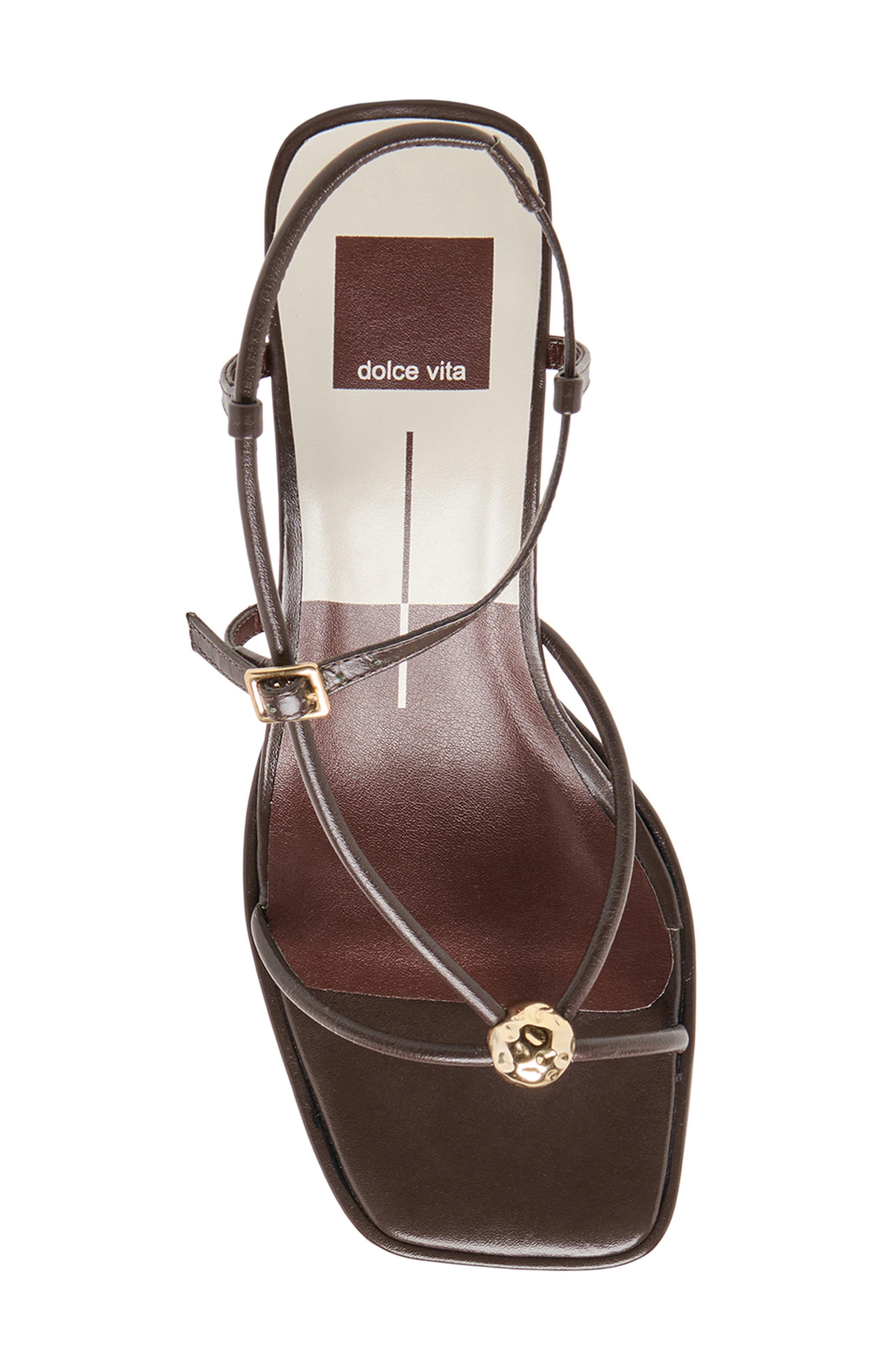 Mylee Heels Sandal, Alternate, color, DARK BROWN LEATHER