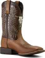 Ariat Sport Steer Skull Wide Square Toe Cowboy Boot