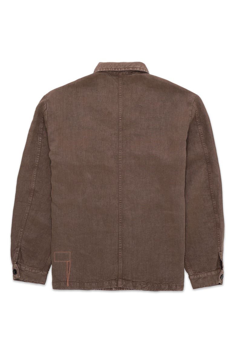 Helvetica Linen Overshirt, Alternate, color, BROWN