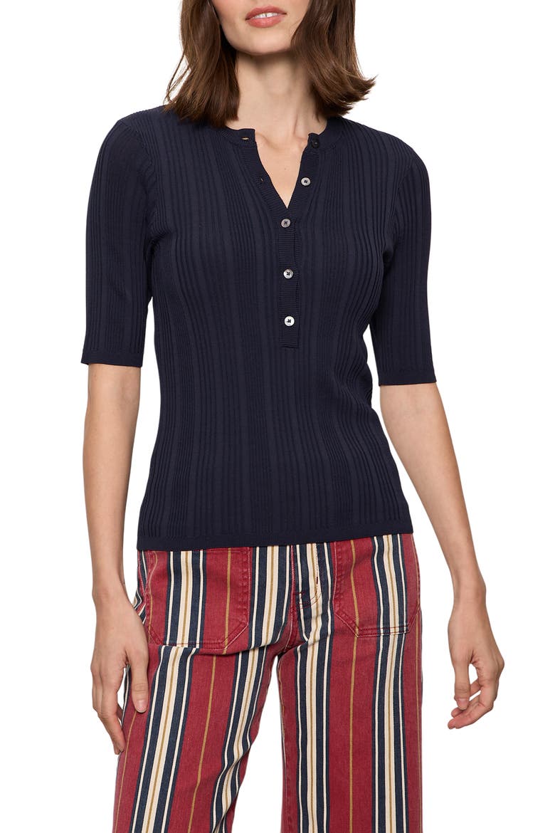 Air Of Ease Rib Top, Main, color, NAVY BLUE