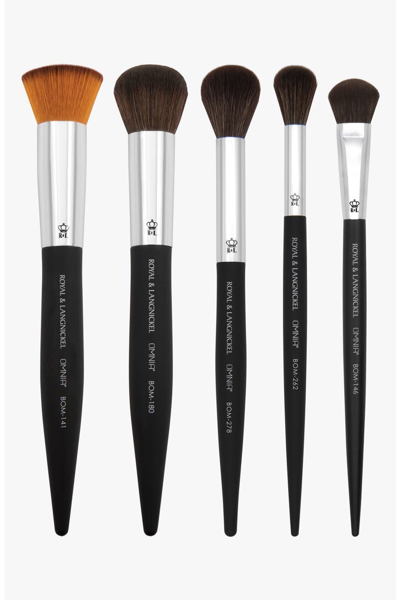 Complexion 5pc Makeup Brush Set, Main, color, Black