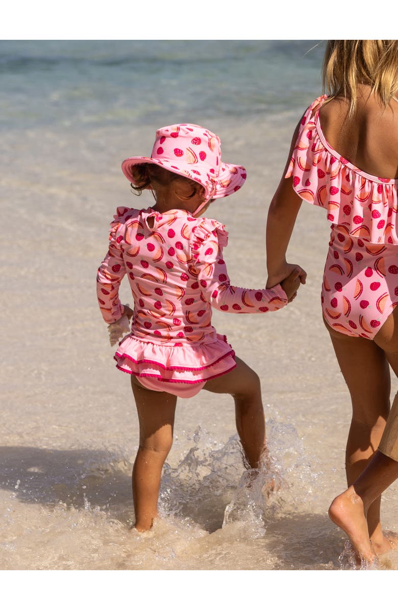 Snapper Rock Berry Sweet Two-Piece Rashguard Swimsuit, Alternate, color, Pink