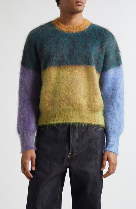 Laerke Brushed Colorblock One of a Kind Crewneck Sweater