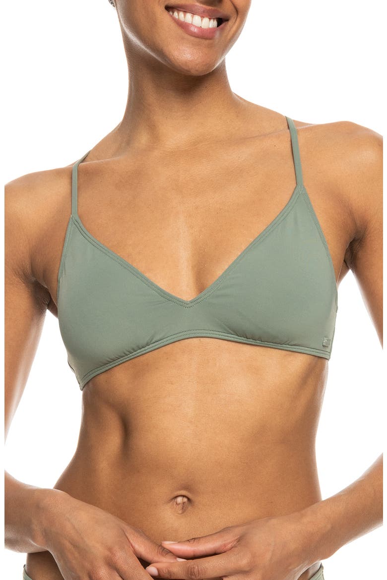 Beach Classics Strappy Athletic Triangle Bikini Top, Main, color, AGAVE GREEN