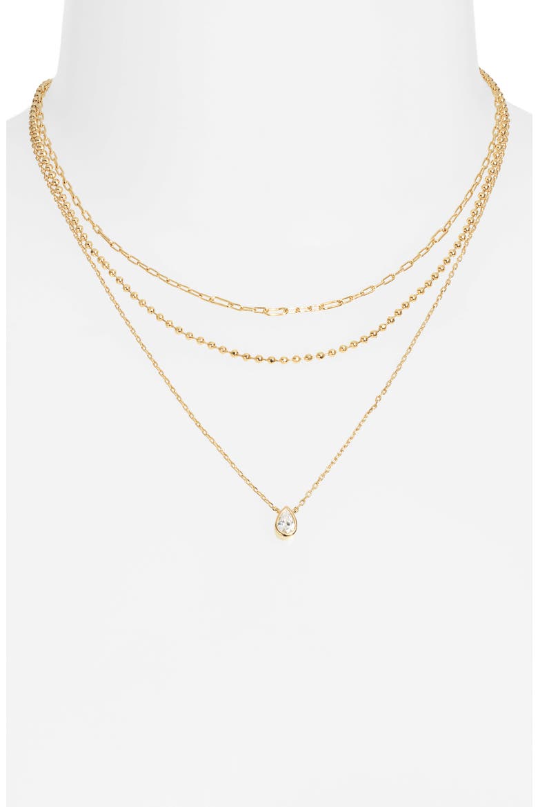 Demi Fine Dainty Layered Pendant Necklace, Alternate, color, 14K GOLD PLATED