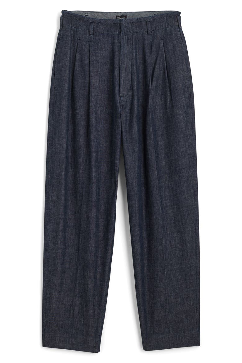 Double Pleated Denim Pants, Alternate, color, INDIGO