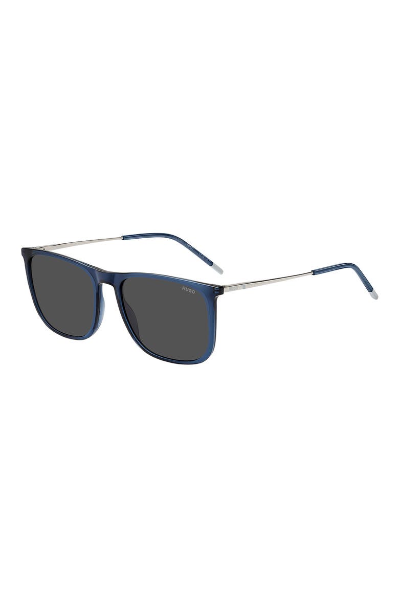 57mm Square Sunglasses, Alternate, color, BLUE PALLADIUM