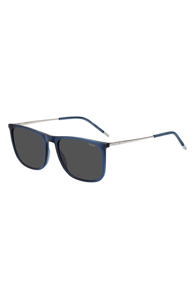 BOSS 57mm Square Sunglasses, Alternate, color, Blue Palladium