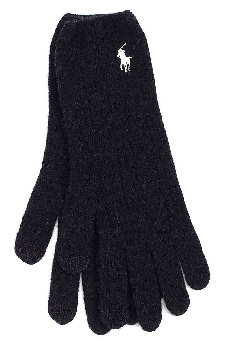 Polo Ralph Lauren Wool & Cashmere Cable Knit Gloves, Main, color,