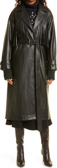 JASON WU Collection Faux Leather Fringe Detail Coat | Nordstromrack