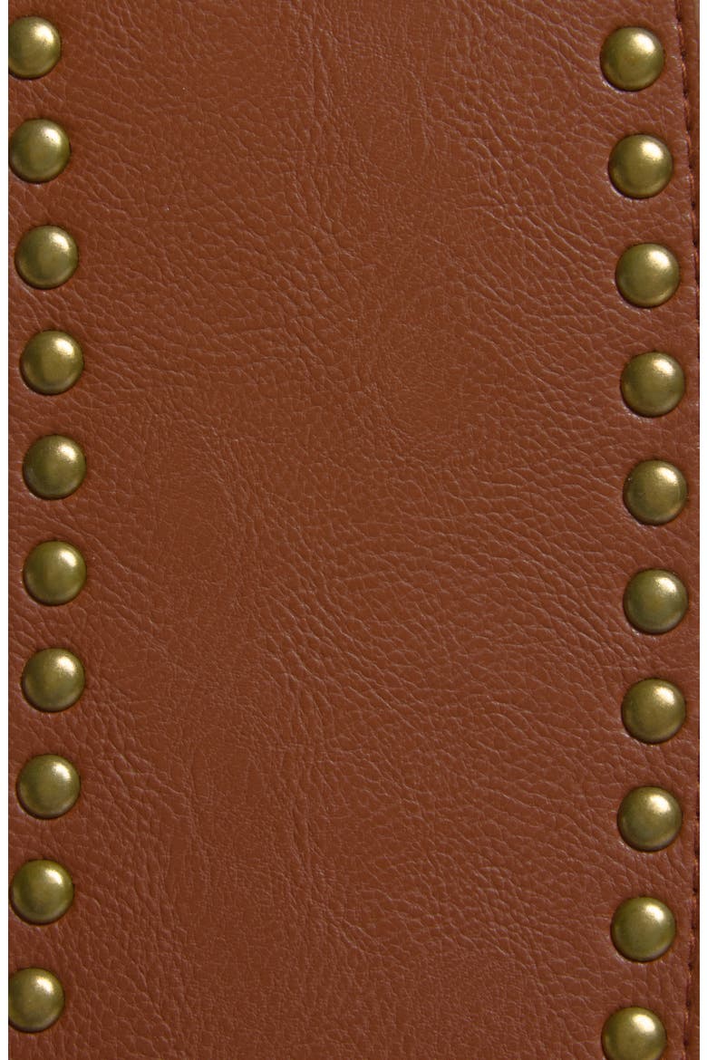 Angular Studded Faux Leather Belt, Alternate, color, BROWN