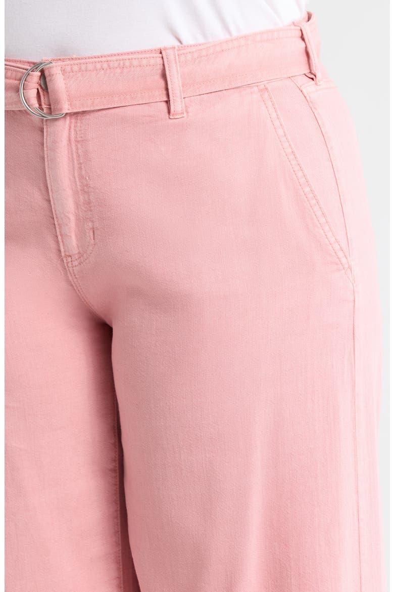 Stride Belted High Waist Ankle Wide Leg Jeans, Alternate, color, MISTY BLUSH