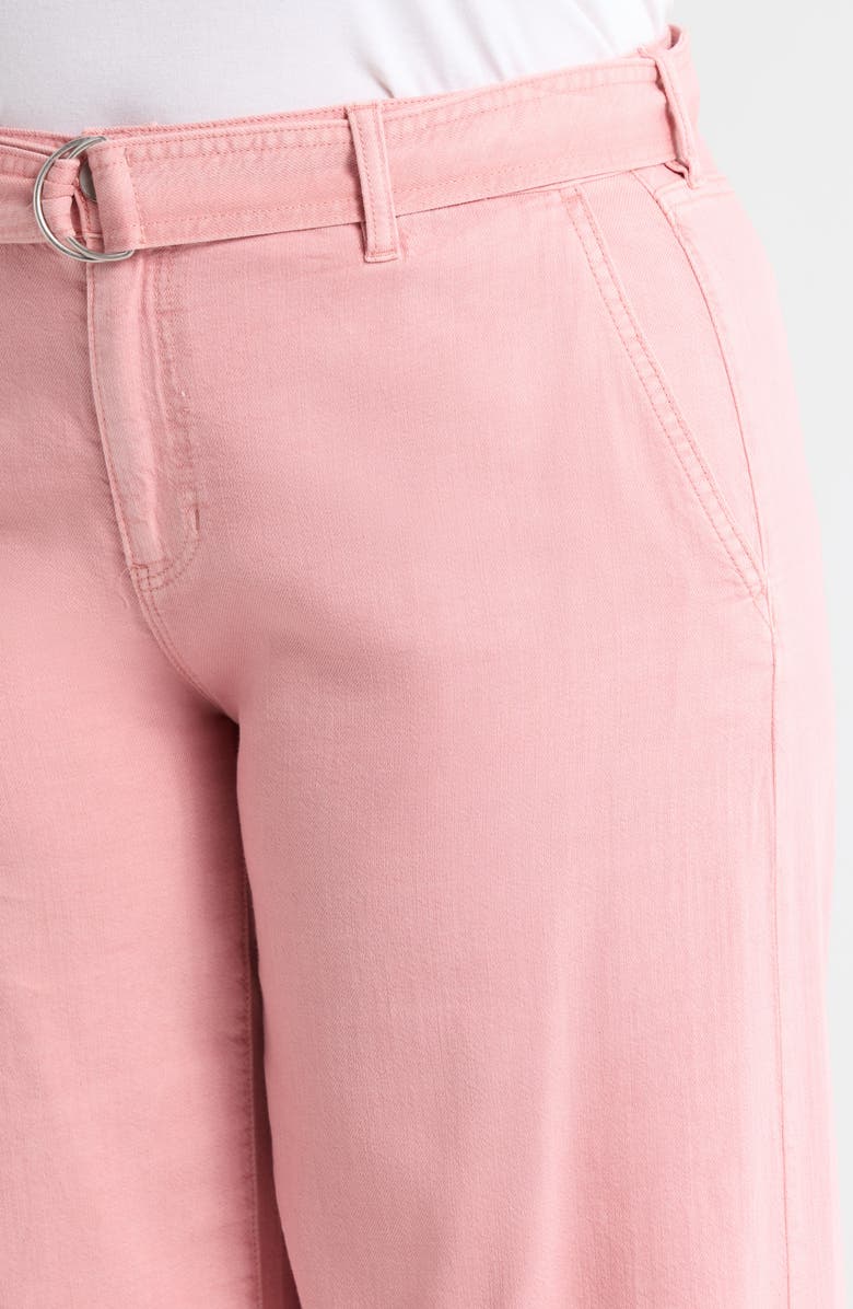 Liverpool Los Angeles Stride Belted High Waist Ankle Wide Leg Jeans, Alternate, color, Misty Blush