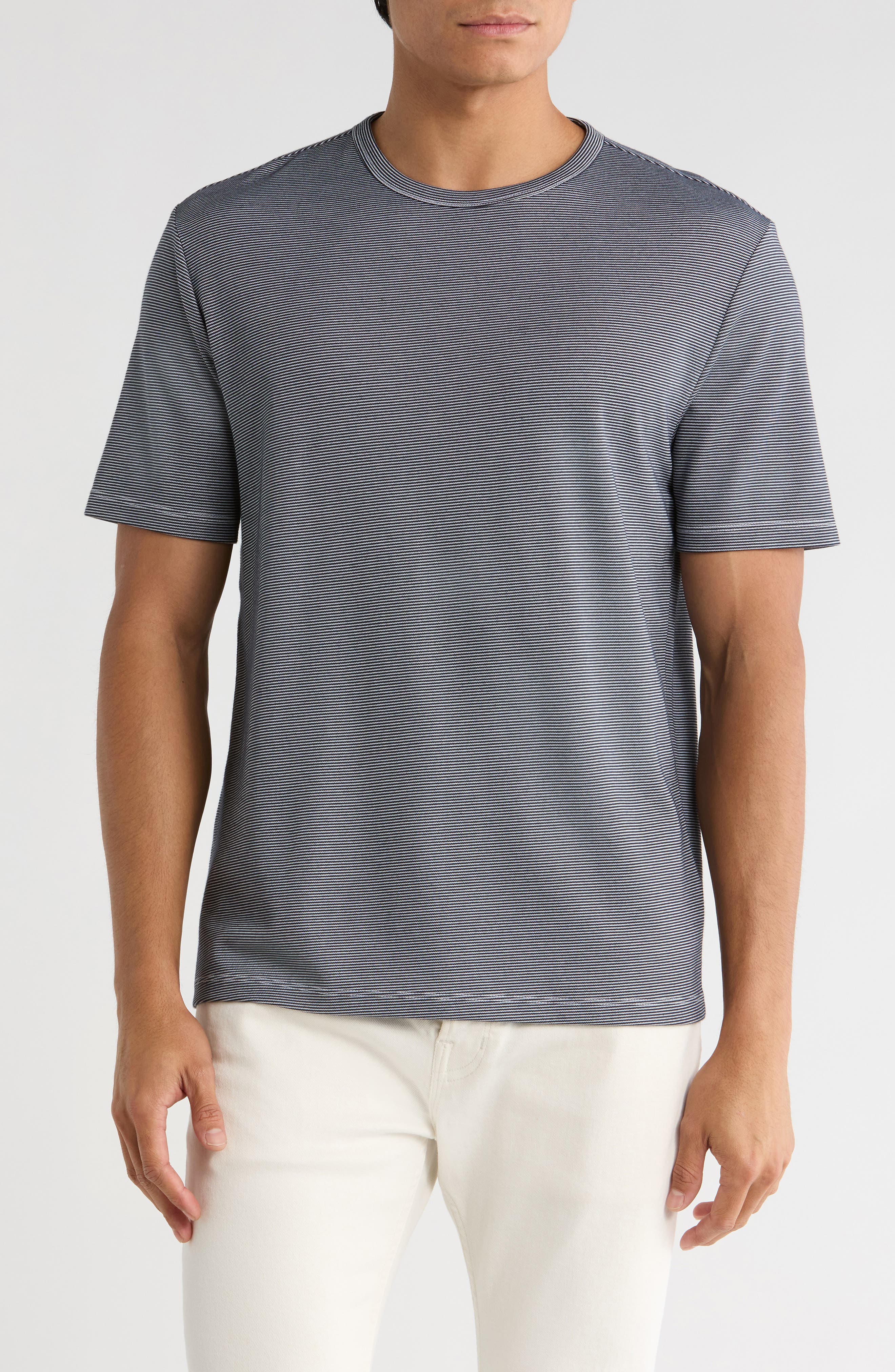 Vince Feeder Stripe Crewneck T-Shirt