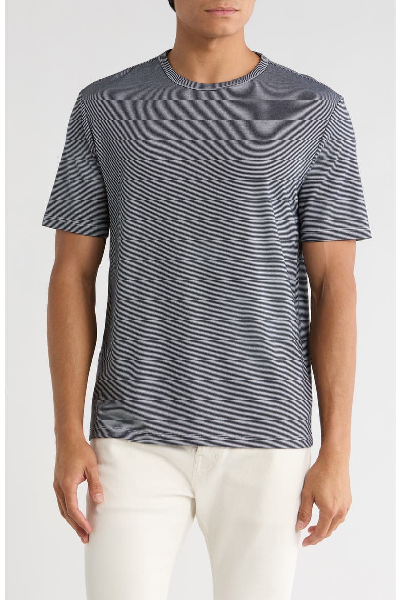 Feeder Stripe Crewneck T-Shirt, Main, color, COASTAL/ WHITE