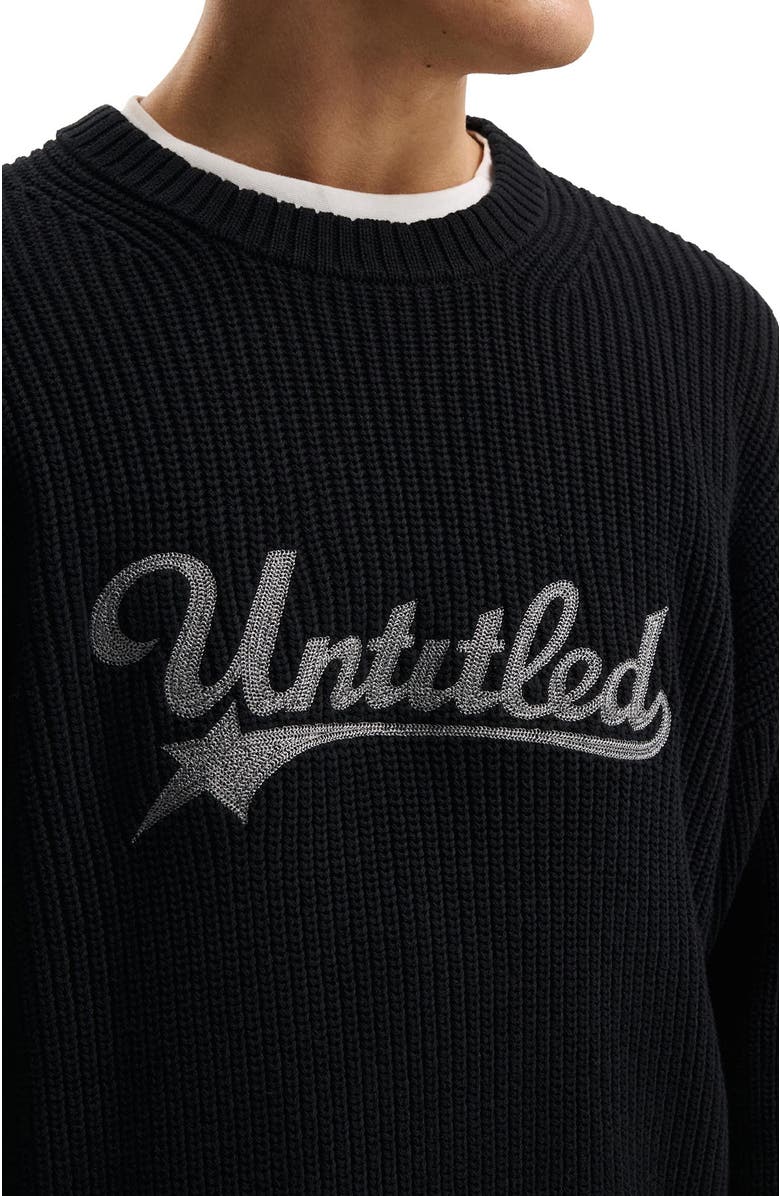 Cotton On Men's Box Fit Crew Knit, Alternate, color, Black  Emb