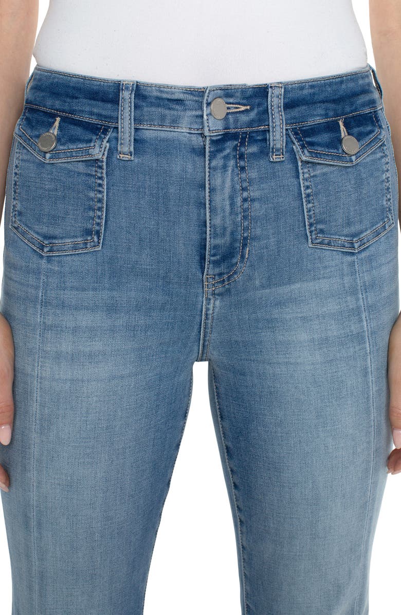 Liverpool Los Angeles Hannah Flap Pocket Mid Rise Flare Jeans, Alternate, color, 