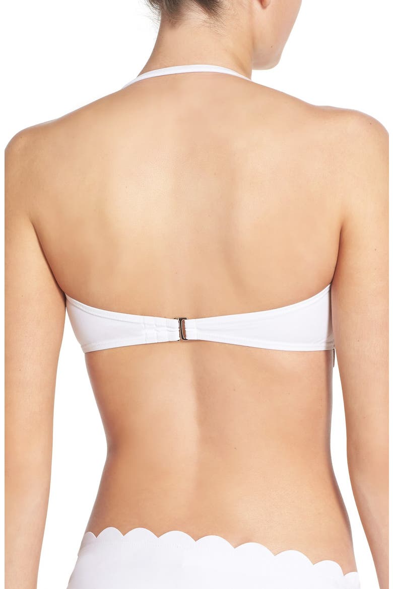 Scallop Bandeau Bikini Top, Alternate, color, WHITE