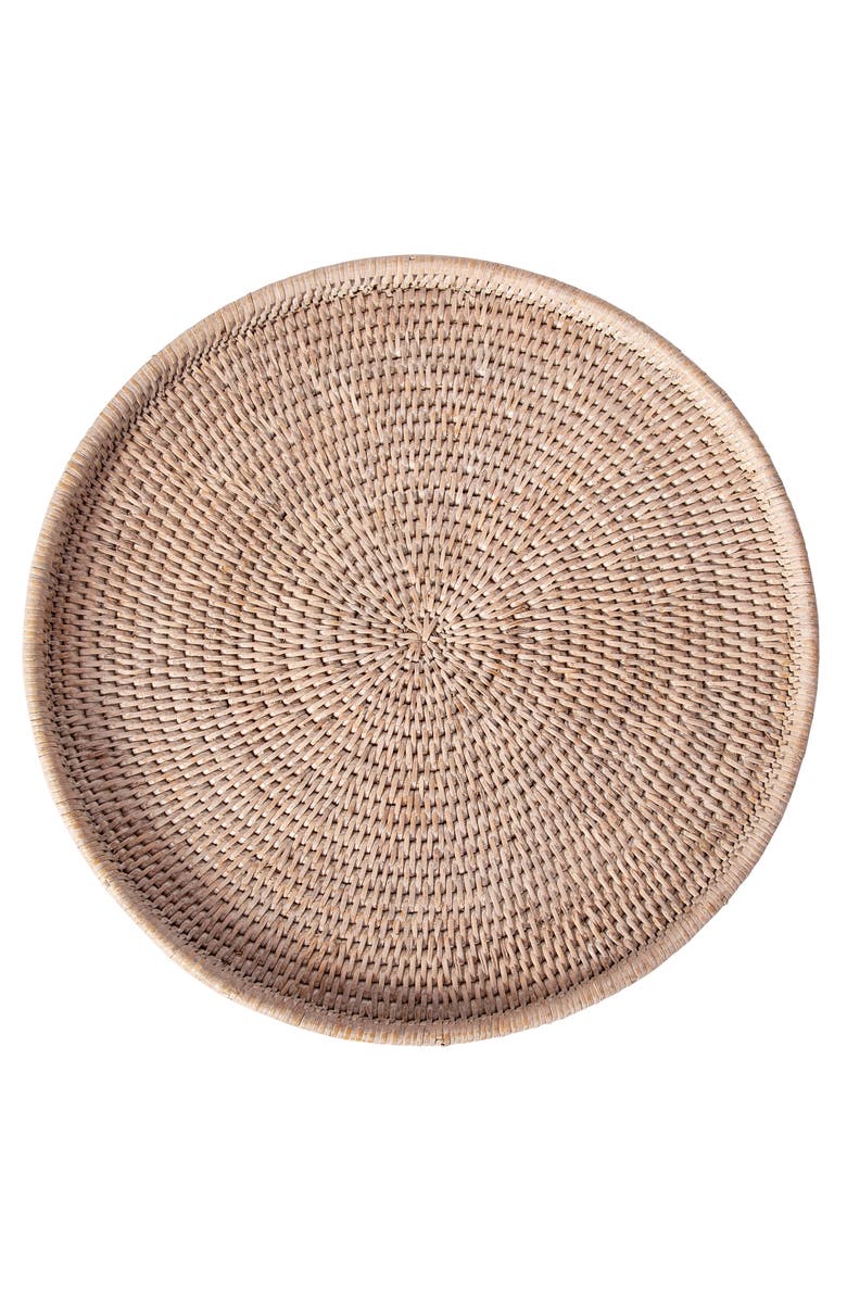 Artifacts Trading Company<sup>™</sup> Artifacts Rattan Round Flat Tray, Main, color, White Wash
