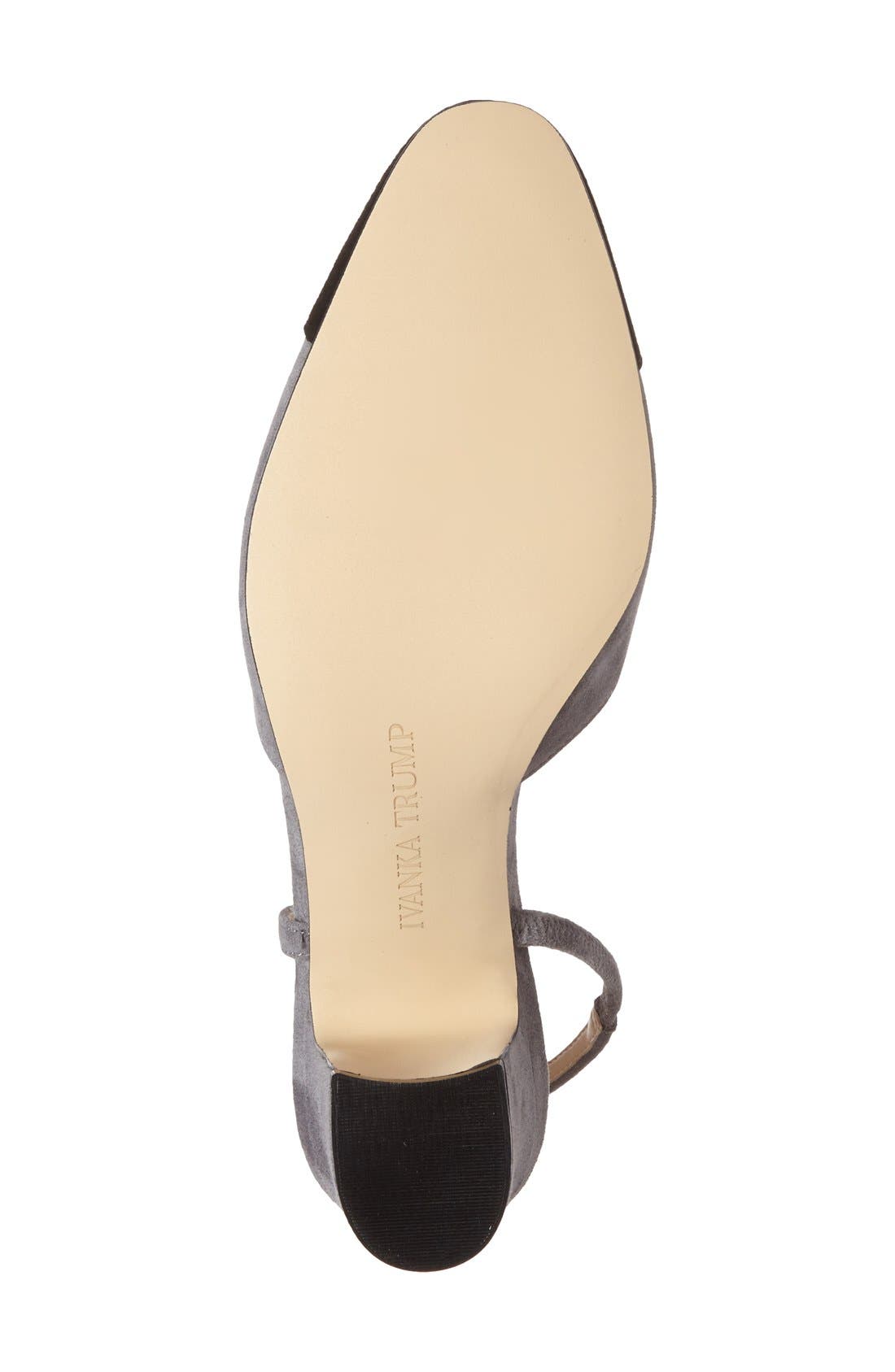 'Liah' Slingback Cap Toe Pump, Alternate, color, GREY/ BLACK SUEDE