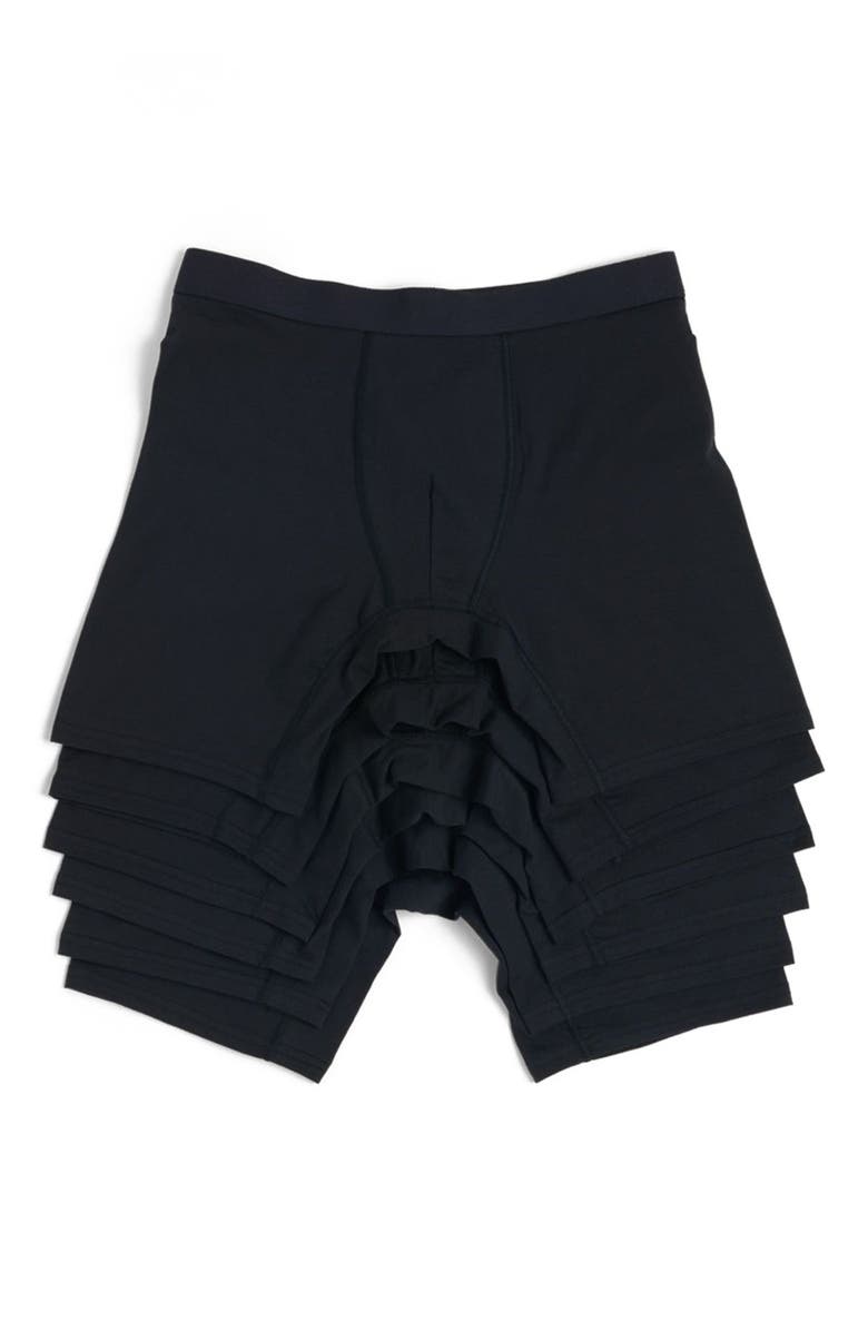 Pact Everyday Extended Boxer Brief 4-Pack Made With Organic Cotton, Alternate, color, Black