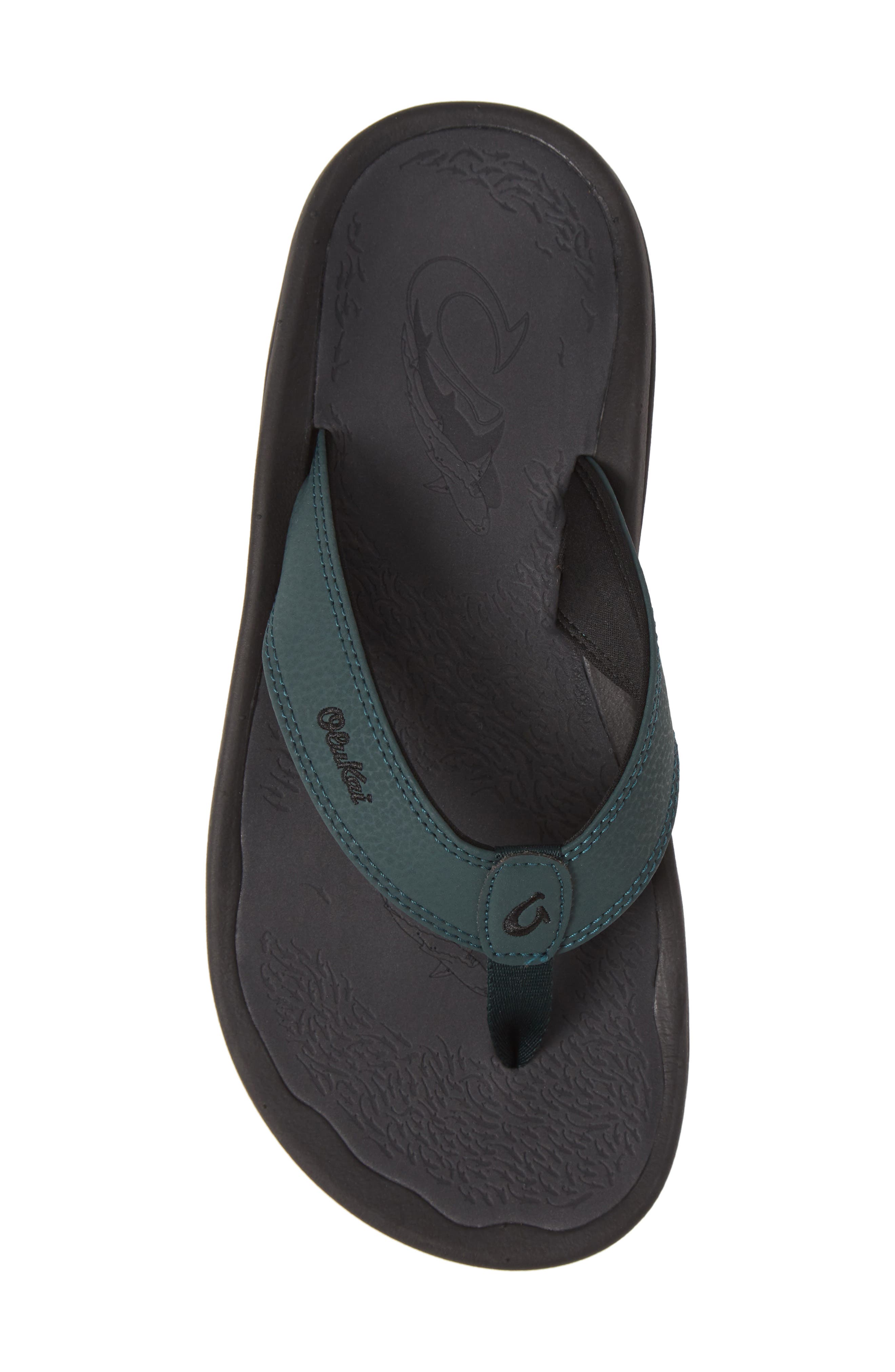 OluKai Ohana Flip Flop, Alternate, color, Deep Green/Dk Shadow