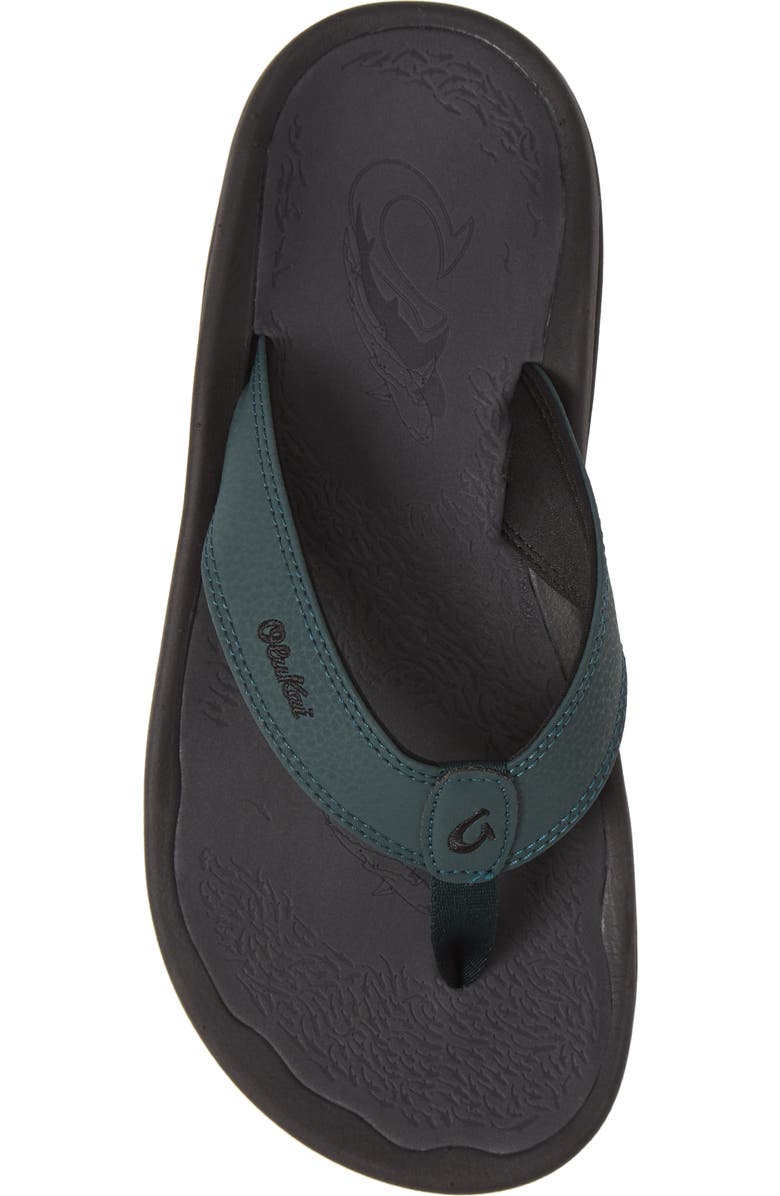 OluKai Ohana Flip Flop, Alternate, color, Deep Green/Dk Shadow