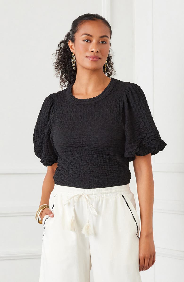 Karen Kane Puff Sleeve Textured Shirt, Alternate, color, 