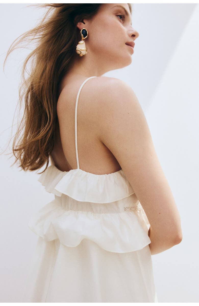 H&M Ruffle-trimmed strappy dress, Alternate, color, 