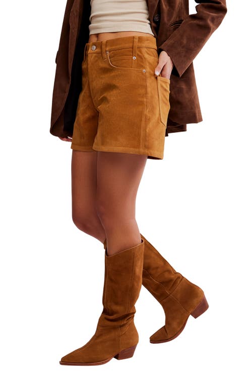 Free People Tippi Faux Suede Shorts In Brown