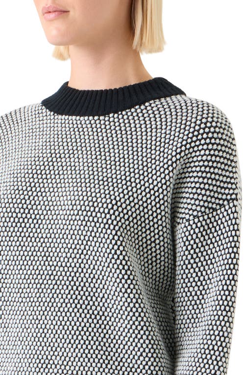 Akris Punto Cashmere-wool 3d Dot Knit Crewneck Sweater In Black