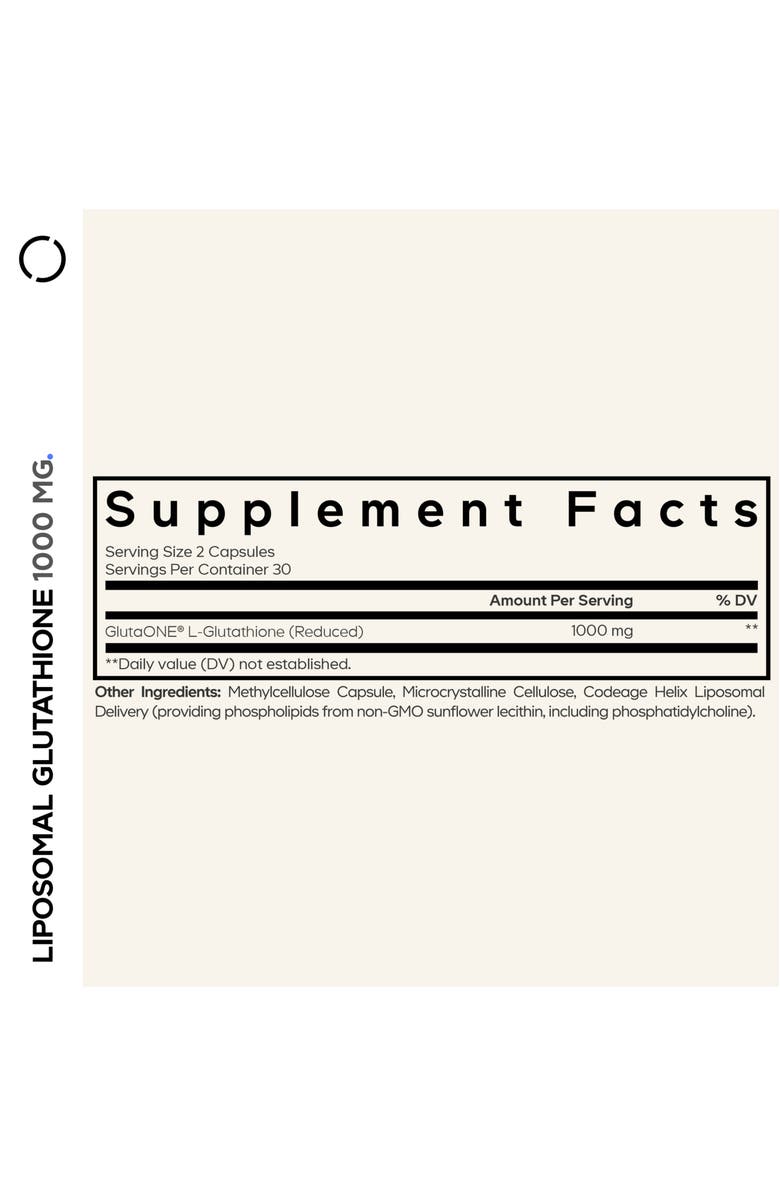 Codeage Liposomal Glutathione 1000mg L-Glutathione Supplement, Alternate, color, White