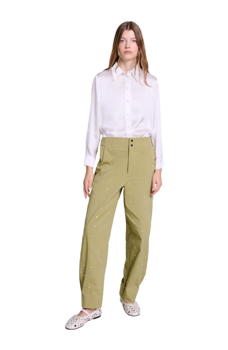 maje White silk blouse, Alternate, color, 