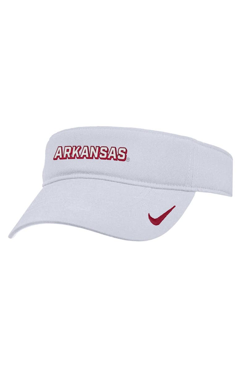 Nike Men's Nike White Arkansas Razorbacks 2025 On-Field Ace Performance Adjustable Visor, Main, color, White