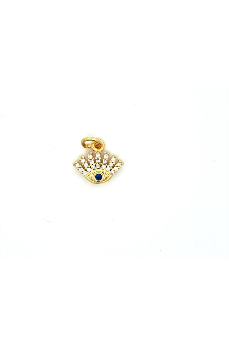 Blue Evil Eye Hamsa Charm, Main, color, Blue/Gold