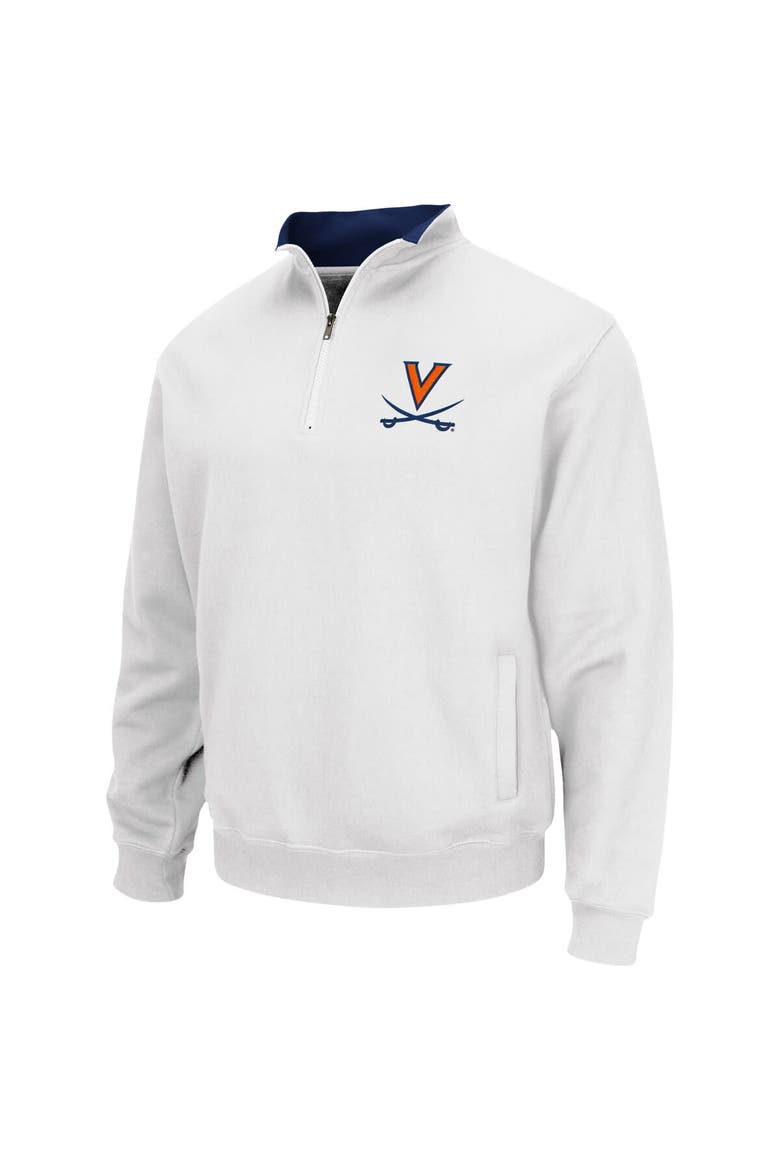 Men's Colosseum White Virginia Cavaliers Tortugas Team Logo Quarter-Zip Jacket, Alternate, color, White