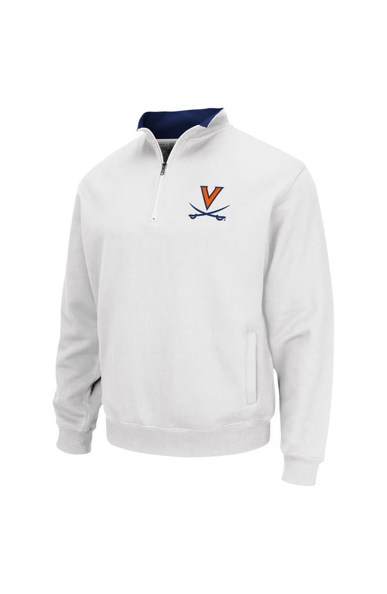 COLOSSEUM Men's Colosseum White Virginia Cavaliers Tortugas Team Logo Quarter-Zip Jacket, Alternate, color, White