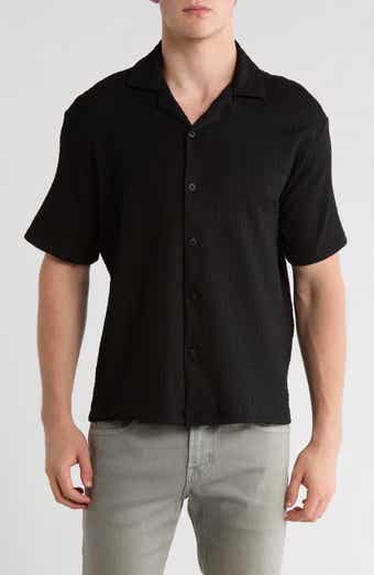 DENIM AND FLOWER Relaxed Fit Textured Camp Shirt