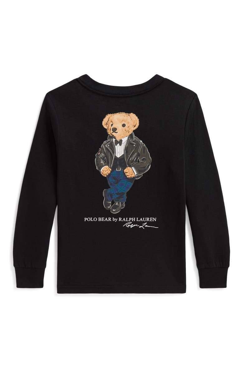 Kids' Long Sleeve Graphic T-Shirt, Alternate, color, POLO BLACK