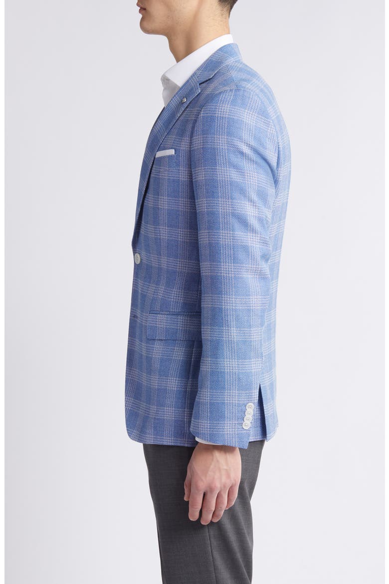 Hutson Check Wool & Cotton Blend Sport Coat, Alternate, color, MED BU