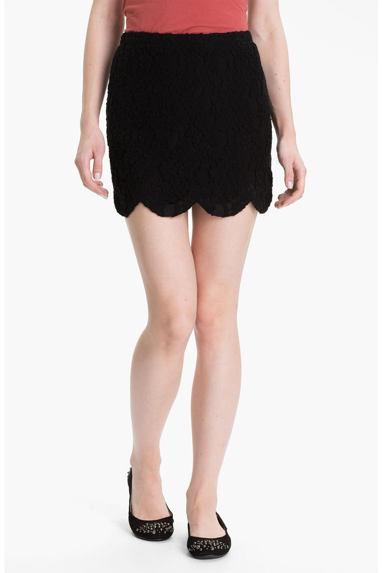 Scalloped Lace Skirt, Main, color, BLACK
