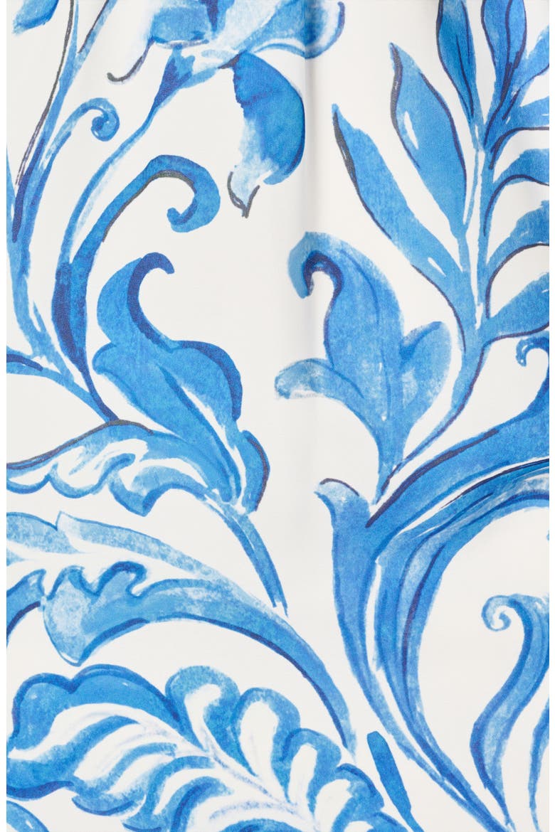 Print Blouson Bodice Sleeveless Maxi Dress, Alternate, color, IVORY/ BLUE