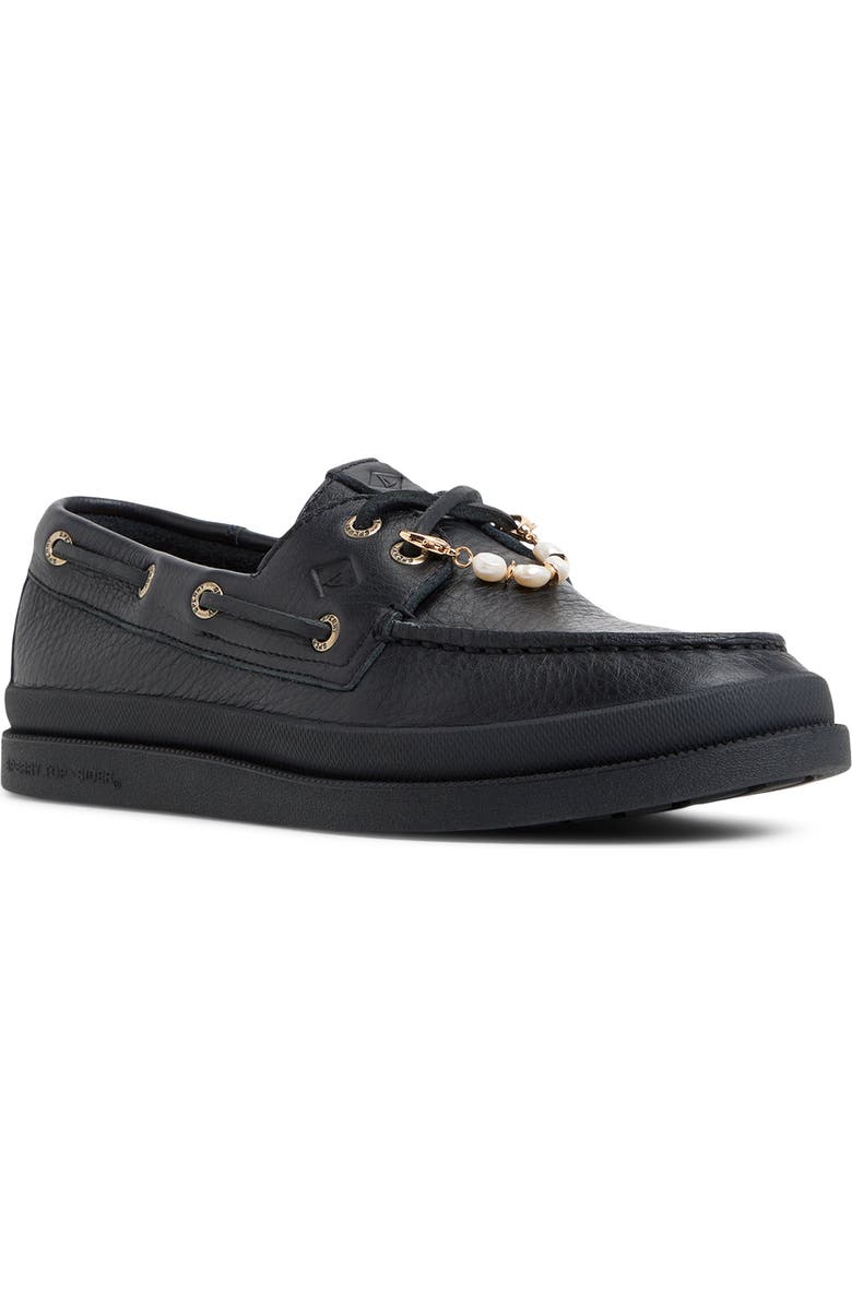 Sperry Authentic Original Mudguard 2-Eye Boat Shoe, Main, color, Black
