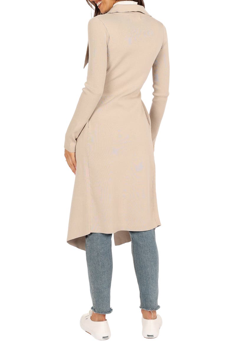 Audrina Tie Front Longline Cardigan, Alternate, color, STONE