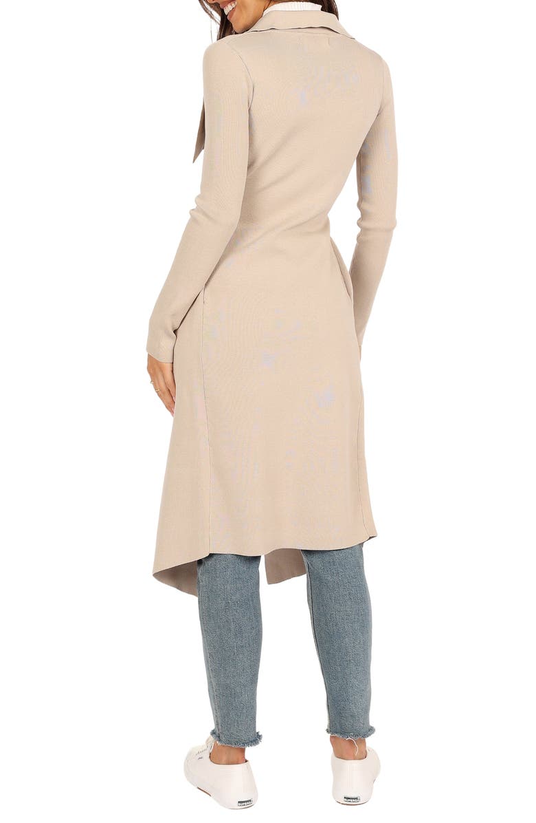 Petal & Pup Audrina Tie Front Longline Cardigan, Alternate, color, Stone