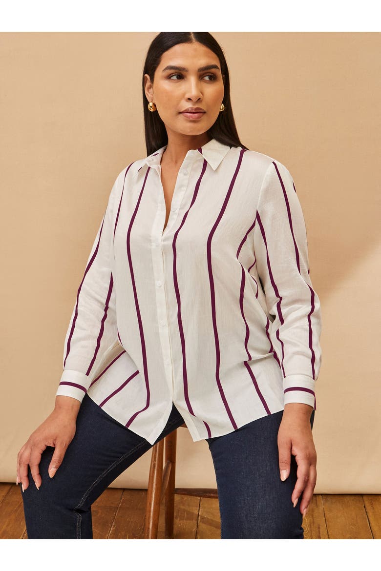 Regular Fit Striped Shirt, Alternate, color, Cream