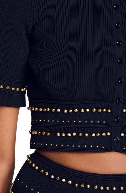 Cropped cardigan with tassels
